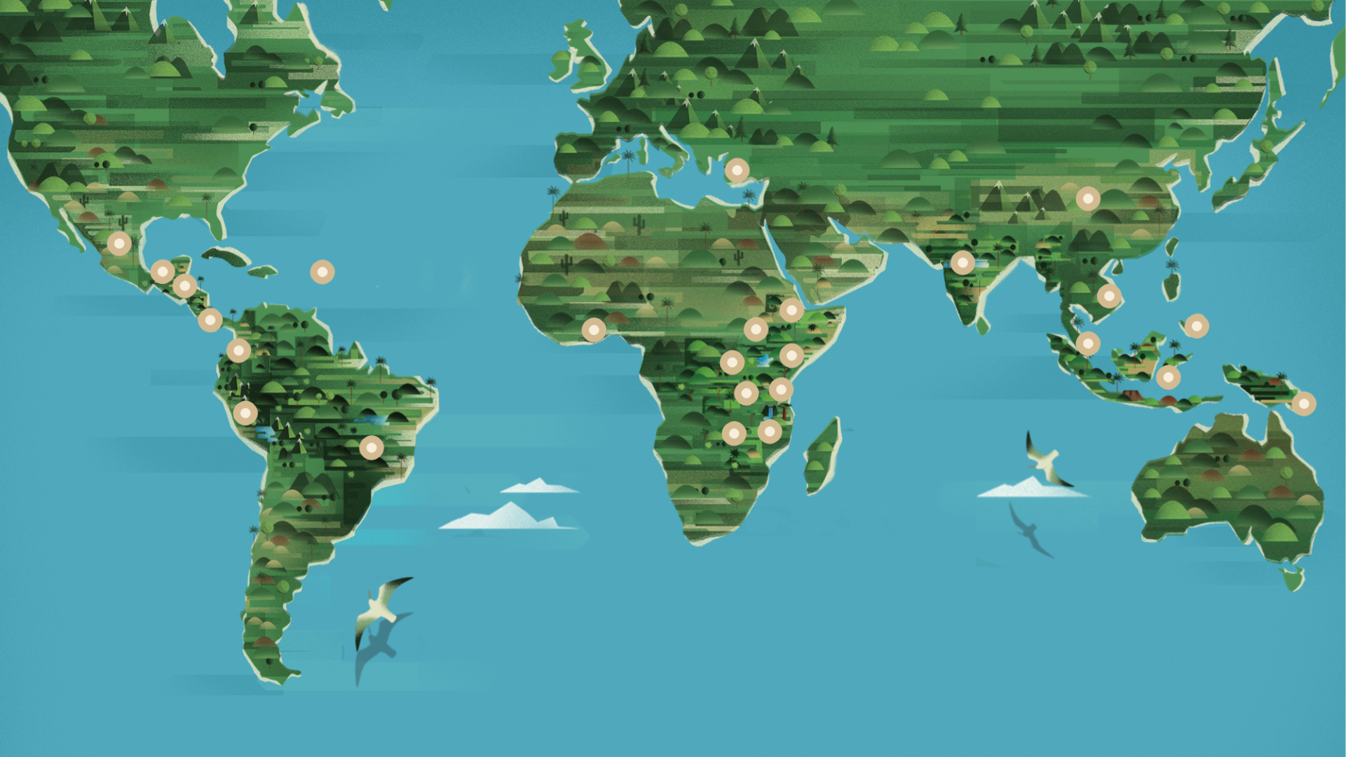 Graphic showing the world